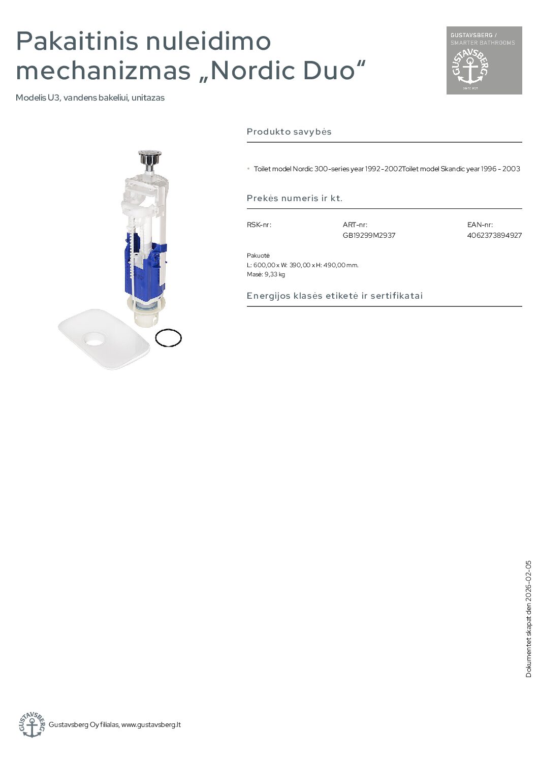 Pakaitinis nuleidimo mechanizmas „Nordic Duo“