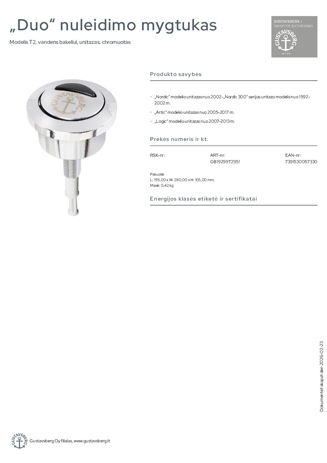 „Duo“ nuleidimo mygtukas