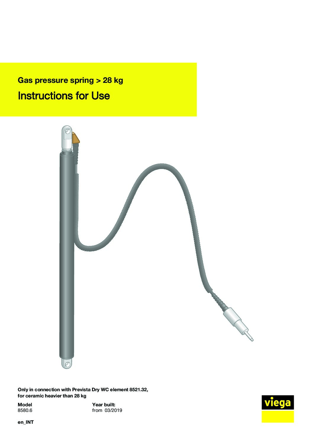 Gas pressure spring _ 28 kg - 8580.6 - V1 - lt - LT