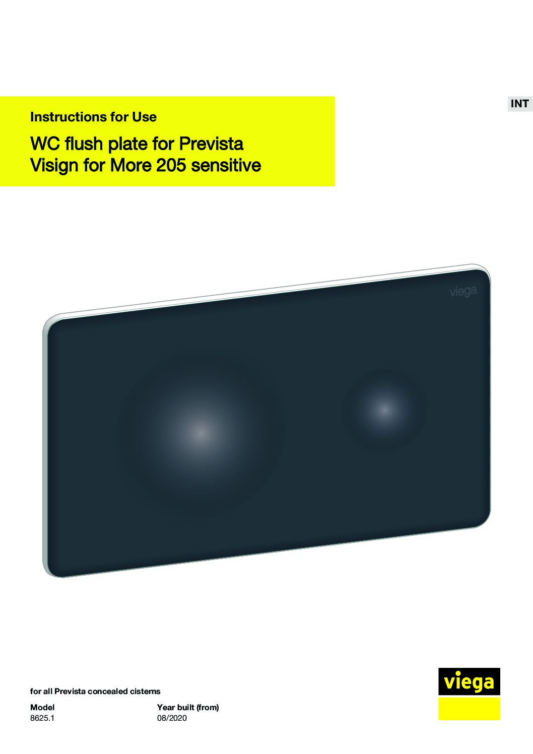 WC flush plate for Prevista Visign for More 205 sensitive - 8625.1 - V11 - lt - LT