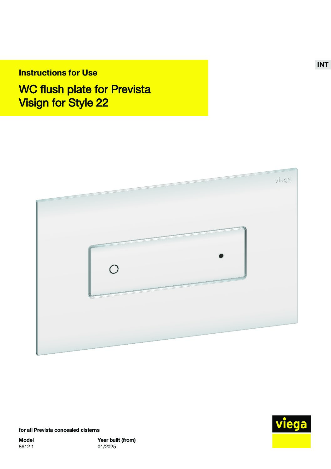 WC flush plate for Prevista Visign for Style 22 - 8612.1 - V1 - lt - LT