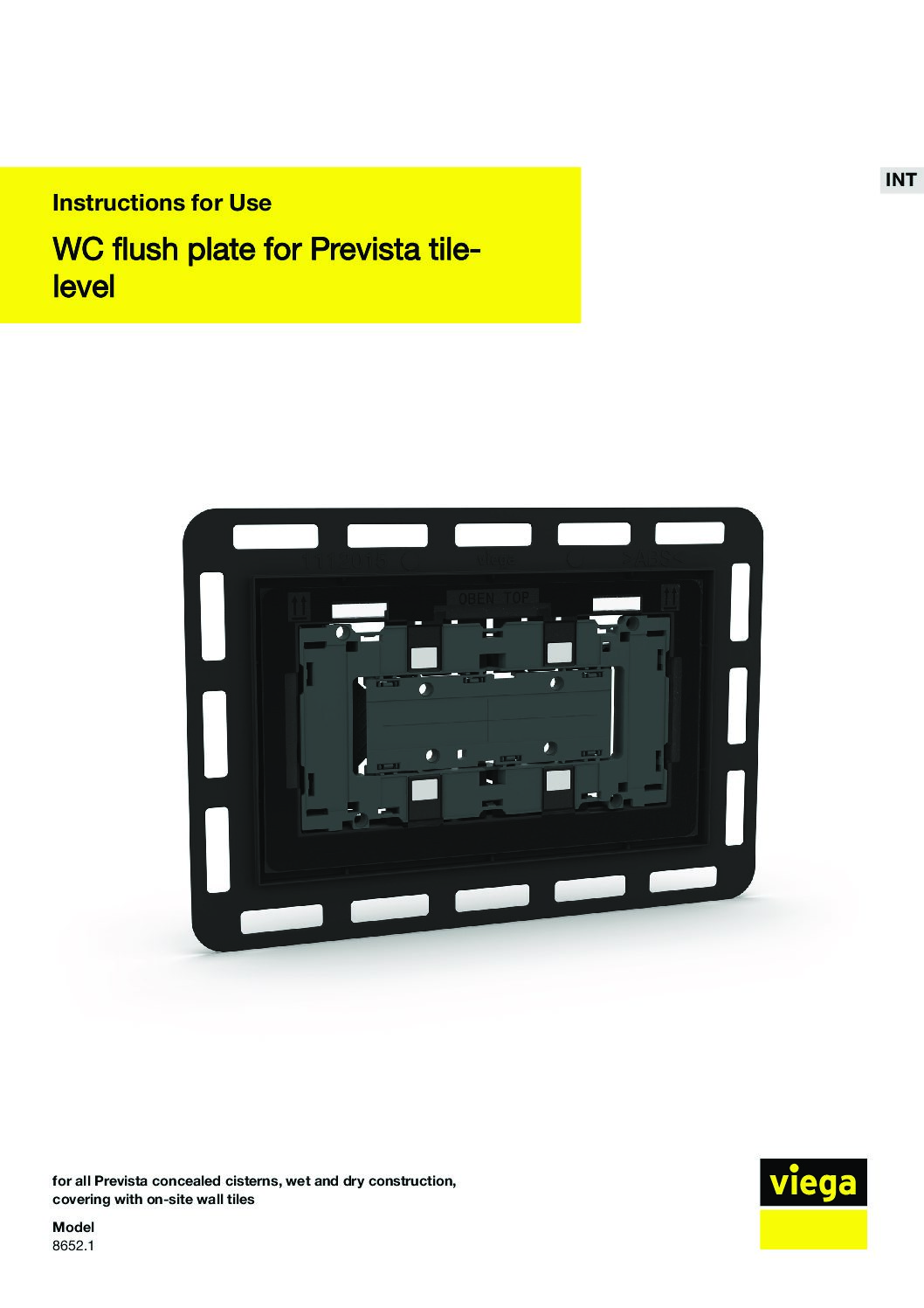 WC flush plate for Prevista tile-level - 8652.1 - V2 - en - INT