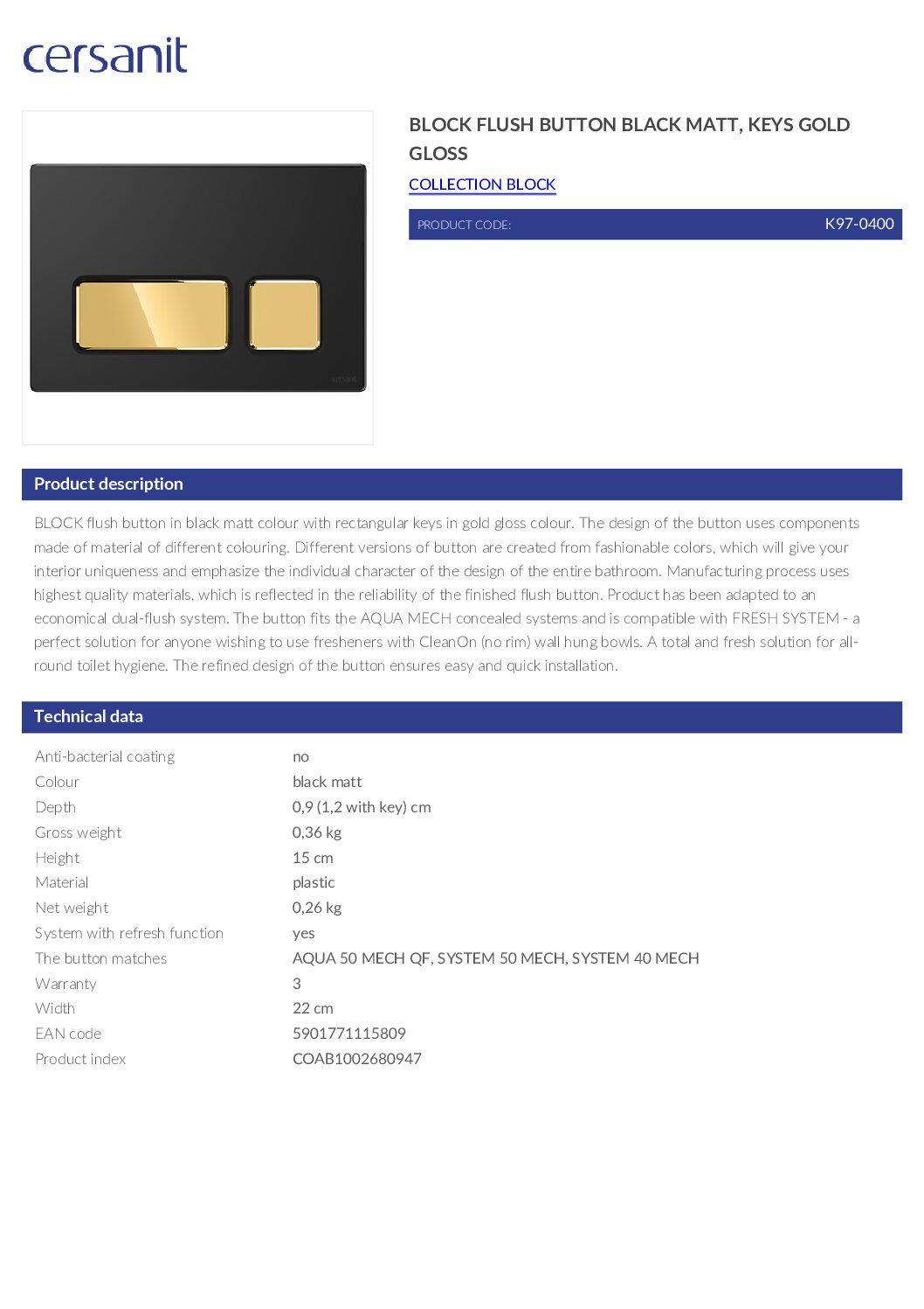 cersanit_block_flush_button_black_matt_keys_gold_gloss