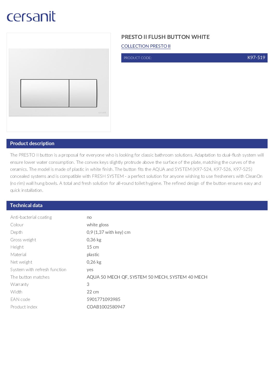 cersanit_presto_ii_flush_button_white